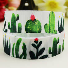 Cinta de grogrén con estampado de Cactus para decoración de fiestas, 7/8 ", 22mm,1", 25mm,1-1/2 ", 38mm,3", 75mm, 10 yardas, X-02768 2024 - compra barato