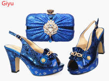 doershow Italian blue Shoes and Bags To Match Set Nigerian Shoes and Matching Bag African Wedding Shoes and Bag Set! HBK1-15 2024 - buy cheap