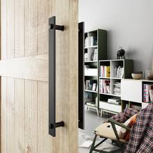 14" Steel Rustic Black Barn Door Handle And Pull Wood Door Two-Side Flat Bar-to-Bar handles 2024 - buy cheap