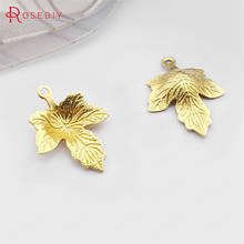 (30570-G)100PCS 15x11.5MM Not plated color Brass Maple Leaf Tree Leaf Leaves Charms Pendants Jewelry Making Supplies Findings 2024 - buy cheap