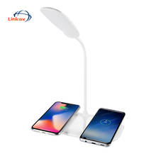 2 Wireless Charger Pad 18 LEDs Desk Lamp For iPhone X/8 Sumsang Dimmable Felixable USB Charging Reading Led Lights Touch Switch 2024 - buy cheap