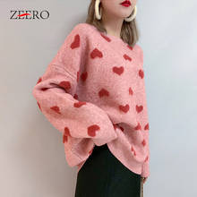 2022 Autumn Winter Clothes Women Knitted Heart Sweaters Female Casual Cashmere Long Sleeve Loose Tops Pullovers Sueter Mujer 2024 - buy cheap