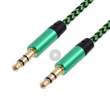1 шт. 1 м цветной нейлоновый Aux-кабель 3,5 мм до 3,5 мм штекер аудио кабель штекер-штекер автомобильный Aux-шнур для hauwei Xiaomi позолоченный штекер 2024 - купить недорого