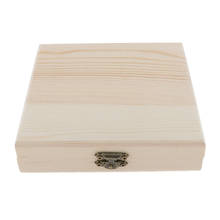 Caja de almacenamiento de madera sin pintar, cofre para recuerdo, recuerdo, joyería, cigarro, CD 2024 - compra barato