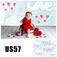 HUAYI-Fondo de fotografía para recién nacidos, telón de fondo de San Valentín, corazones, nubes, fotomatón, bebé, niño, estudio fotográfico, US-57 2024 - compra barato