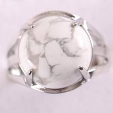 1Pcs Jewelry Gift Adjustable Ring For Women Natural Stone Round CAB Cabochon White Howlite Bead Finger Ring Z222 2024 - buy cheap