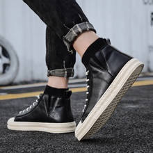 Fashion Boots Men Casual Leather Man Shoe Shoes For Men Mens Black Boots Men's Sneakers Sport High Top Boot Vintage Causal