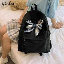 Fashion Bow Waterproof Oxford Backpack Korean Style Ribbon Solid School Bag For Teenage Girls Large Capacity Bagpack Student Bag 2024 - buy cheap