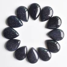 Wholesale 12pcs/lot trendy good quality blue sand stone water drop CAB CABOCHON teardrop beads 25x18mm for jewelry making free 2024 - buy cheap