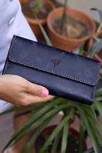 Pavia Vintage Leather Saddler Stitched Navy Blue for Portfolio Women Wallets Luxury design first class workmanship ladies wallet design 2024 - buy cheap