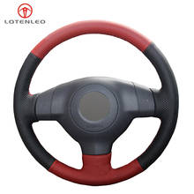 LQTENLEO Black Red Leather Car Steering Wheel Cover For Suzuki SX4 2006-2013 Swift 2005-2011 Splash Alto 2007-2015 Opel Agila 2024 - buy cheap