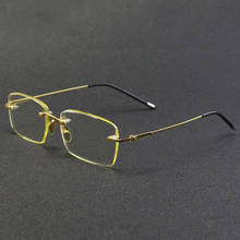 Óculos de luxo, vintage, para homens e mulheres, 2020, lente de pedra de cristal, sem aro, retrô, amarelo, claro 2024 - compre barato