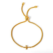 Cross Star Chain Link Bracelets & Bangles Sliver Color Titanium Bracelet Steel Jewellery Adjustable Cuff Bangles Accessories 2024 - buy cheap