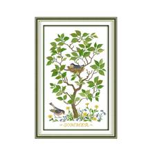 Набор для вышивки крестиком Joy Sunday с изображением птиц на дереве, мультяшный серийный узор, Китайская вышивка, подсчитанная вышивка, напечатанная ткань 2024 - купить недорого