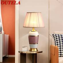 OUTELA Ceramic Table Lamps Pink Copper Desk Light Luxury Modern Fabric Decorative for Home Living Room Dining Room Bedroom 2024 - buy cheap