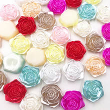 Cuentas de perlas de flor Rosa 3D para adorno de teléfono, cabujones de resina con parte posterior plana de 18mm, varios colores, DIY, 10 unids/paquete 2024 - compra barato