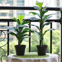 Искусственное растение, зеленые Пальмовые Листья, пианино, Листья Фикус в горшке для дома, сада, гостиной, спальни, балкона, декоративное растение 2024 - купить недорого