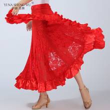 5 Colors Lace Dance Skirt Women Belly Dance Clothes Professional Big Swing Long Lace Skirts Gypsy Dance Costume Skirt Lace New 2024 - buy cheap