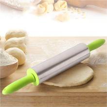 Stainless Steel Rolling Pin Non Stick Pastry Roller with Handles Baking Cookies Biscuit Fondant Cake Dough Engraved Roller 2024 - buy cheap