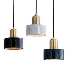 Luminária pendente moderna, estilo nórdico, luminária de suspensão em mármore, para quarto, sala de jantar, café, bar, casa, e27 2024 - compre barato