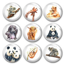 Handmade Mother's Day Animals Mom Baby Wild Round Photo Glass Cabochons Demo Flat Back DIY Jewelry Making Findings Accessory 2024 - buy cheap