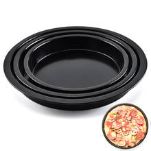 Bandeja redonda antiadherente para Pizza, horno de cocina, plato para hornear, molde para pastel de fondo suelto, utensilios para hornear de acero al carbono, 3 unids/set por juego 2024 - compra barato