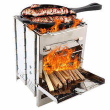 Mini grelha dobrável ao ar livre, fogão de lenha quadrado, equipamento de churrasco para acampamento, cozinha 2024 - compre barato