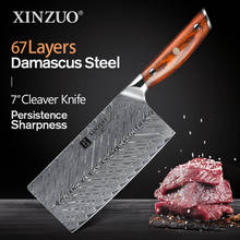 Xinzuo 7 Polegada cutelo faca de cozinha alta qualidade aço damasco profissional cozinhar facas carne faca do chef cozinha 2024 - compre barato