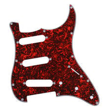 11 отверстий SSS Pick guard Red черепаховый Shell Pick Guard для ST Guitar 2024 - купить недорого