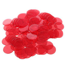 100pcs Clear Red Plastic Bingo Chips 1.9cm for classroom and carnival bingo games 2024 - buy cheap