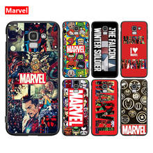 Marvel Avengers Logo For Samsung Galaxy J8 J7 Duo J6 J5 Prime J4 Plus J3 J2 Core 2018 2017 2016 TPU Silicone Black Phone Case 2024 - купить недорого