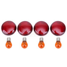 2/4 X Red Turn Signals Light Lens Cover With Light Bulb For Harley Sportster 883 1200 XL 48 72 2024 - buy cheap