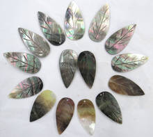 natural Quartz crystal Abalone Shell carved the Leaves Charms pendant for diy Jewelry making necklace Accessories 6PCS A8 2024 - buy cheap