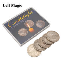 Conjunto de moedas à luz de velas, truques de mágica, moeda amentos desaparecem, mágica, brinquedos de mágica, mágico, adereços de mágica, mentalismo divertido 2024 - compre barato
