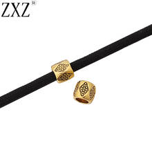ZXZ-Cuentas espaciadoras de barril de agujero grande de 5mm de oro antiguo para pulsera DIY, accesorios para hacer joyas, 30 Uds. 2024 - compra barato
