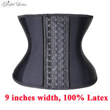 Cinta modeladora feminina, espartilho de látex para emagrecimento, cinta cintura cincher 9 espinhos de aço 2024 - compre barato
