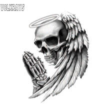 Volkrays Personality Car Sticker Angel of Death Skull Motorcycle Accessories Waterproof Cover Scratches Vinyl Decal,11cm*8cm 2024 - buy cheap