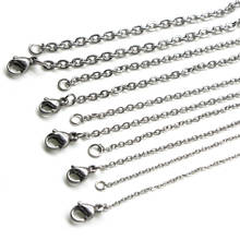 10pcs/lot 1.2 1.6 2 2.3 3mm width Choker Chain Necklaces Cuban Link Chains Stainless Steel Chain Necklaces for Men Women Jewelry 2024 - buy cheap