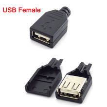 4 Pin USB 2,0 Тип Женский Разъем Черный Пластик крышкой припоя Тип Разъем DIY Кабель H10 2024 - купить недорого