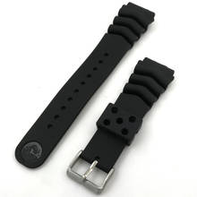 Generic Watchband Silicone Rubber Watch Strap for Seiko With Logo 18mm 20mm 22mm Watch Belt Waterproof Sport Strap for Men Women 2024 - купить недорого