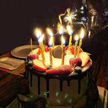 Velas de decoración para tarta de cumpleaños, accesorios de velas para fiesta de cumpleaños, truco divertido y práctico, 10 unids/caja 2024 - compra barato