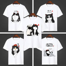 Camiseta cosplay do gato japonês, camiseta de verão com estampa de gato, manga curta, fantasia cosplay 2024 - compre barato