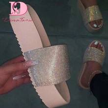 DoraTasia 2020 New Fashion Large Size 43 Women Slides High Heel Crystal Platform Flats Summer Outside Women Slippers 2024 - buy cheap