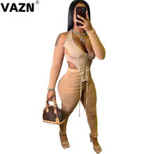 VAZN-tela de malla con cuello redondo para mujer, Conjunto elegante y Sexy de moda de calle alta, conjunto de vacaciones, 2020 2024 - compra barato