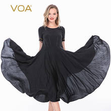 VOA 22 момме, шелковое жаккардовое платье с вырезом лодочкой, смешанный материал, Прошитое Золотое Платье с высокой талией на молнии, расширяемое платье с короткими рукавами AE202 2024 - купить недорого