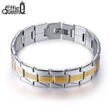 Effie Queen Jewelry Men Gold_color Bracelet Links & Chains Stainless Steel Bracelet for Bangle Male Accessories Wholesale IB07 2024 - buy cheap