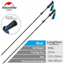 Naturehike 175g Carbon Fibre High Toughness 5-Section Fold Walking Stick Externally Locked Trekking Pole Telescopic Hiking Stick 2024 - купить недорого