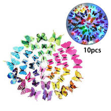 10pcs LED 3D Butterfly Wall Lights LED Butterfly Night Lights Bedroom Decor Christmas Ornament Home Room Decoration Dropshipping 2024 - buy cheap