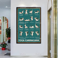 Póster de perro Caninasana de conocimiento de Yoga, impresiones artísticas divertidas de perros, Poses de Yoga de perro, lienzo artístico de pared, decoración de Yoga para habitación del hogar, regalo único 2024 - compra barato