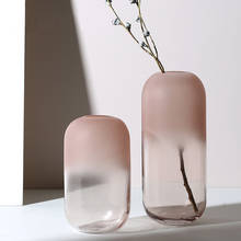 Vaso de vidro fosco simples, vaso criativo transparente, moderno nórdico, decoração de interiores para casa 2024 - compre barato